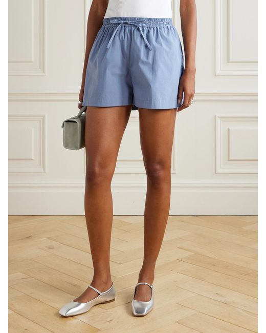 Matteau Blue Net Sustain Organic Cotton-Poplin Shorts