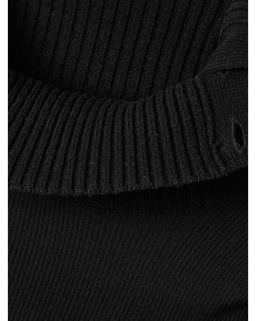 Proenza Schouler Black Daxton Button-Embellished Ribbed-Knit Turtleneck Sweater