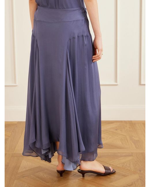 Kallmeyer Blue Alyse Silk-Chiffon Midi Dress