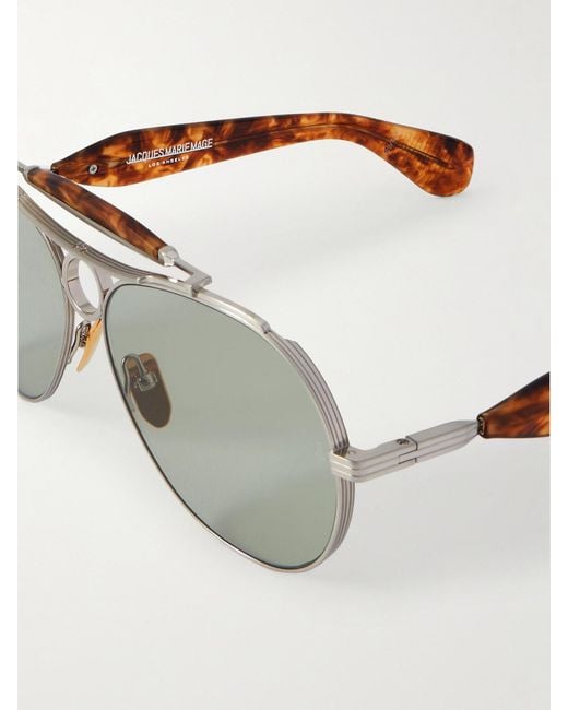 Jacques Marie Mage Metallic Aspen Aviator-Style-Tone And Acetate Sunglasses