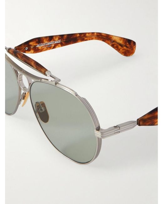 Jacques Marie Mage Metallic Aspen Aviator-Style-Tone And Acetate Sunglasses