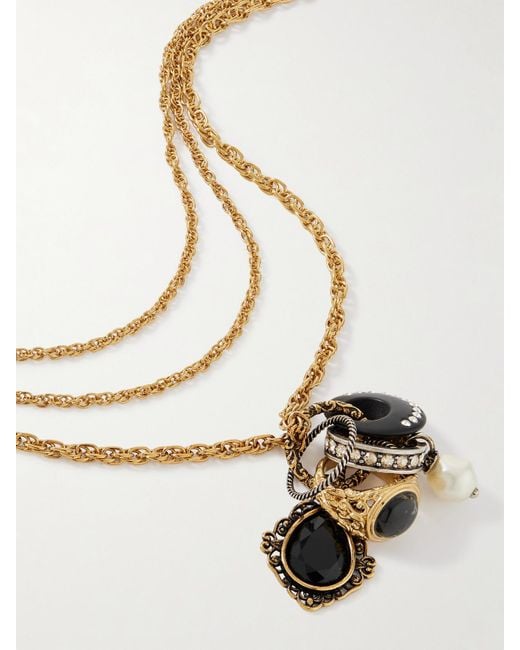 Chloé White And-Tone, Crystal And Faux Pearl Necklace