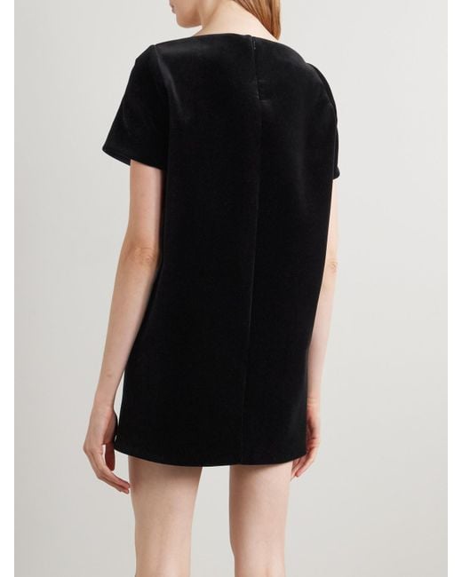KHAITE Benji Velvet Mini Dress in Black | Lyst