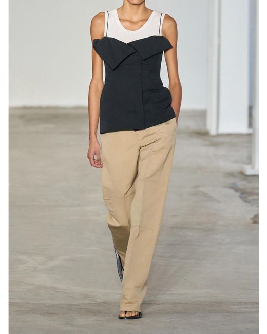 FFORME Black Eilwen Cotton And Silk Blend Top