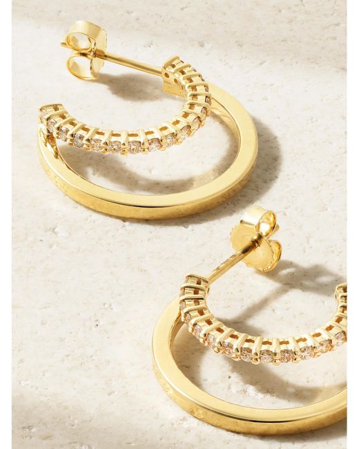 Jennifer Meyer Natural Double Hoops 18-Karat Diamond Hoop Earrings