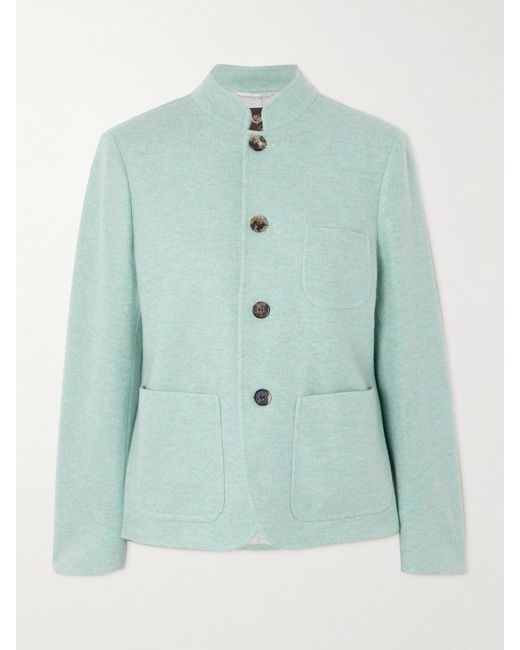 Loro Piana Green Mini Spagna Cashmere-Blend Jacket