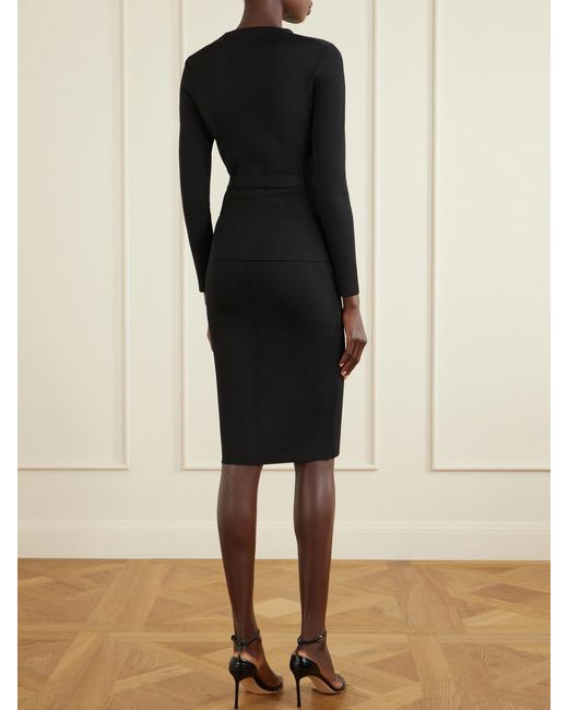 Tom Ford Black Belted Crepe Blouse