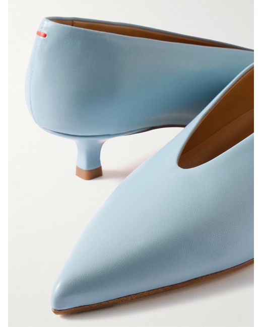 Aeyde Blue Clara Leather Pumps