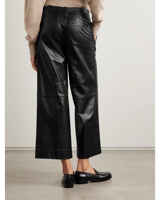 Proenza Schouler Black Noland Leather Wide-Leg Pants