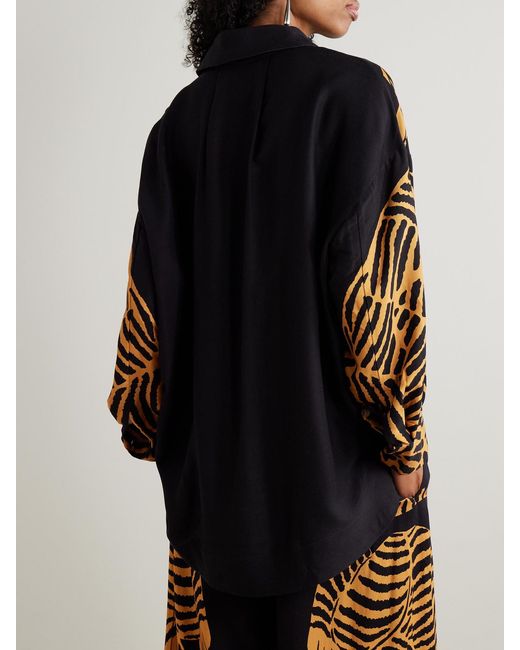 Farm Rio Black Printed Twill Shirt
