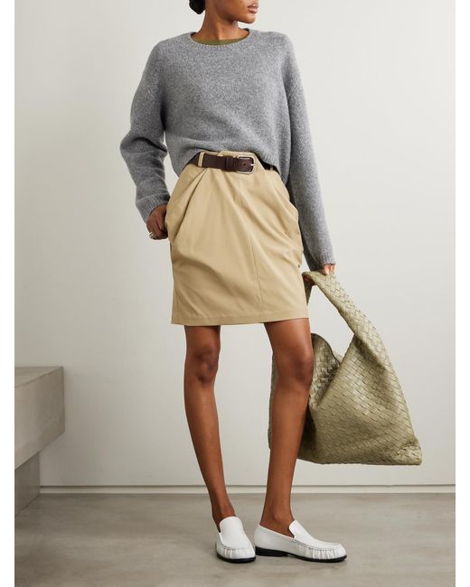 Lisa Yang Gray Hazelle Cropped Cashmere-Blend Sweater