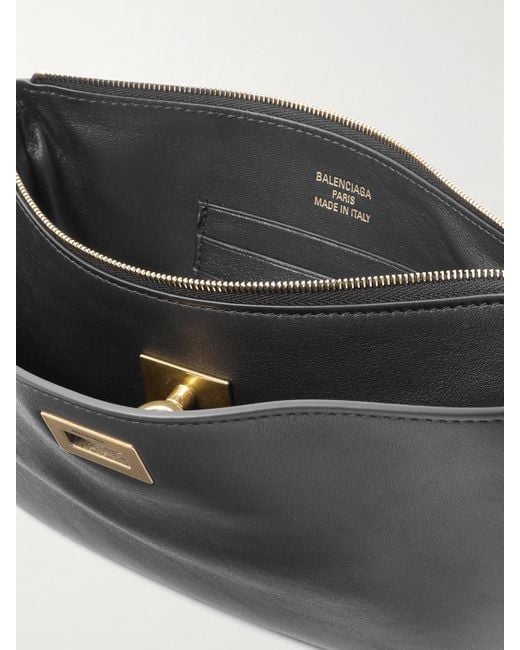 Balenciaga Black Rodeo Sling Pochette Tote Aus Leder