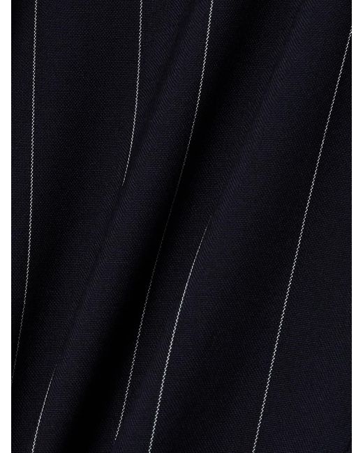 Stella McCartney Blue Mehrlagige Hose Mit Weitem Bein Aus Einer Wollmischung Mit Nadelstreifen