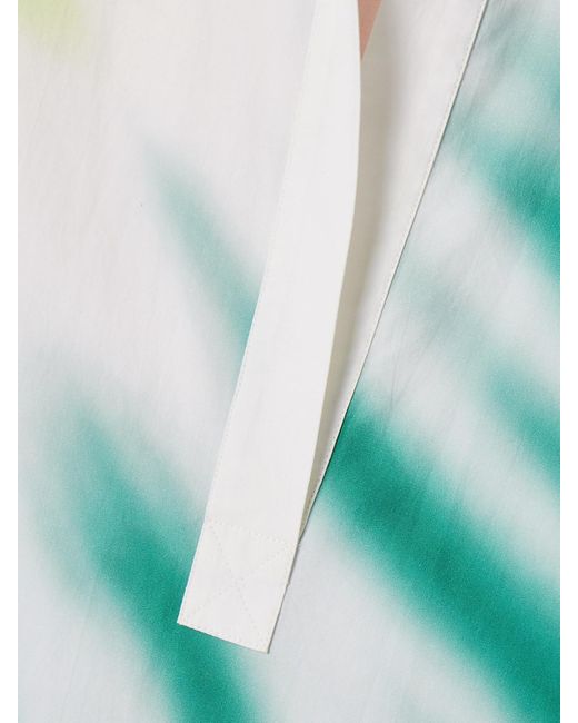 Rosie Assoulin White Oversized Maxi-Hemdblusenkleid Aus Baumwollpopeline Mit Batikmuster