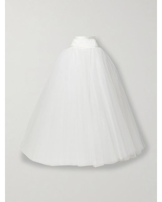 Vivienne Westwood White Joe Petticoat Maxirock Aus Tüll Mit Satinbesatz Und Krinoline