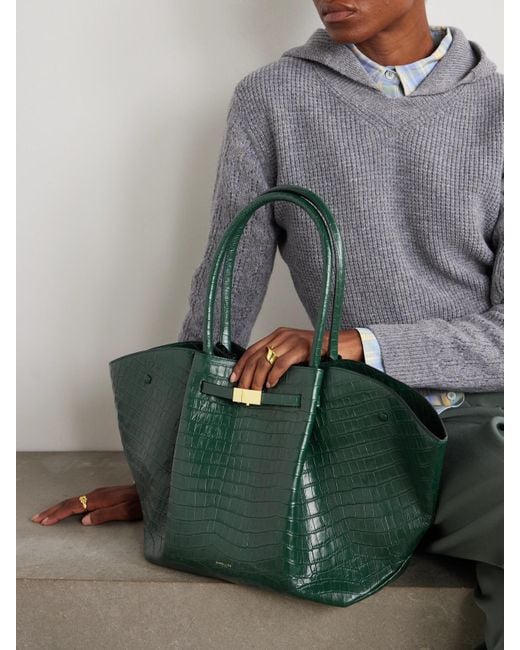 DeMellier London Green The New York Tote Aus Leder Mit Krokodileffekt