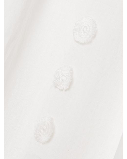 Ulla Johnson White Kyla Appliquéd Cotton-Voile Pareo