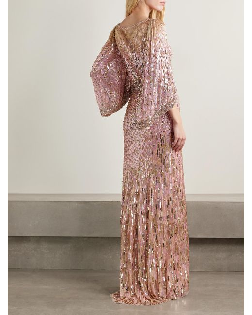 Jenny Packham Pink Ines Robe Aus Tüll Mit Verzierungen