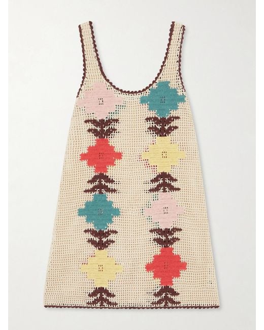Alix Of Bohemia Multicolor Tyler Daisy Crocheted Cotton Mini Dress