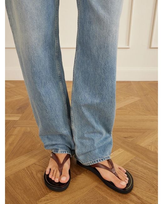 Gucci Brown Embellished Leather Sandals