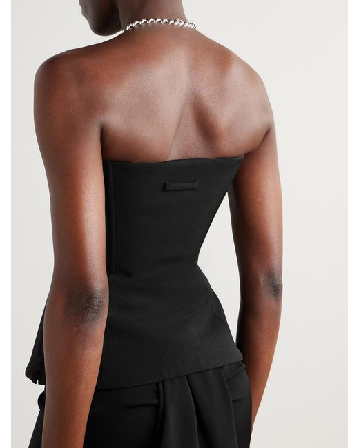 Jean Paul Gaultier Black Strapless Paneled Twill Bustier Top