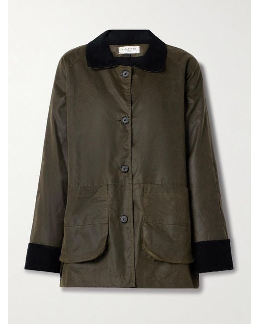Kallmeyer Green Lottie Jacke Aus Gewachster Baumwolle Mit Cordbesätzen