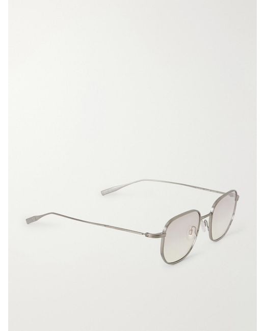 Barton Perreira Natural Revere Square-Frame Gunmetal-Tone Titanium Sunglasses