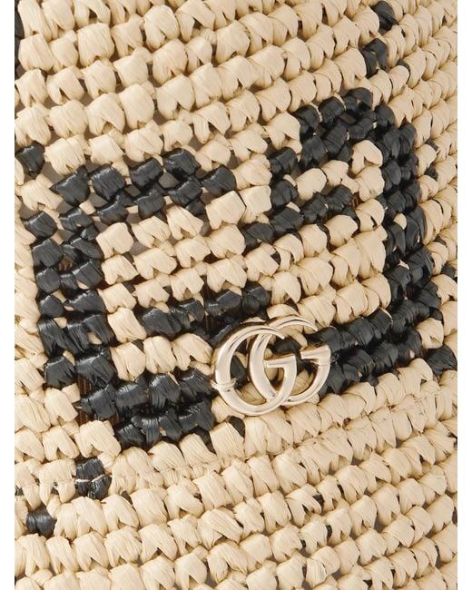 Gucci Natural Fischerhut Aus Stroh Mit Verzierung