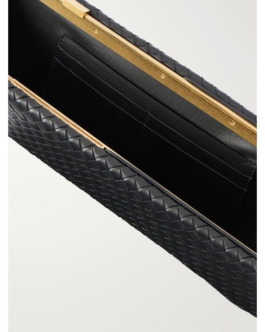 Bottega Veneta Metallic Serata Intrecciato Plume Tassel Leather Clutch