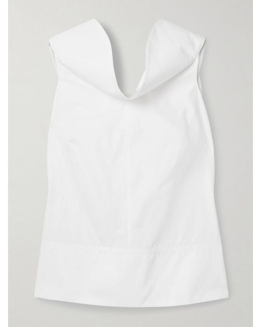 Haut En Popeline De Coton À Drapé The Bowie Brandon Maxwell en coloris White