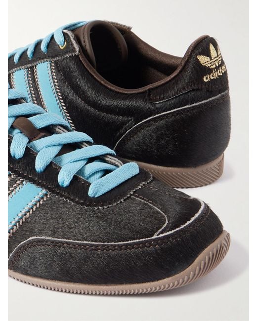 Adidas Originals Black Japan W Leather-Trimmed Calf Hair Sneakers