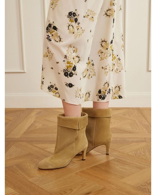 Isabel Marant Natural Eldra Suede Ankle Boots