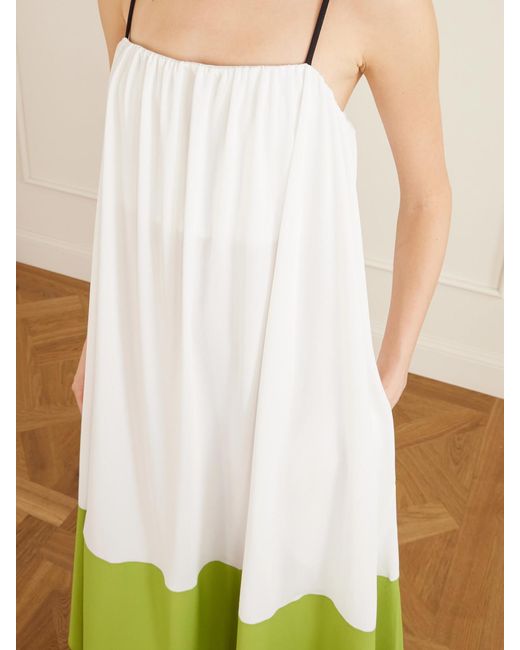 Proenza Schouler Green Saria Two-Tone Crepe-Jersey Midi Dress