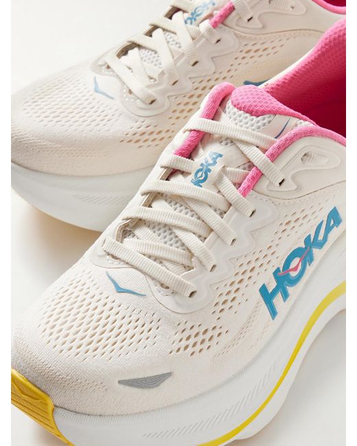 Hoka One One Blue Bondi 9 Rubber-Trimmed Mesh Sneakers
