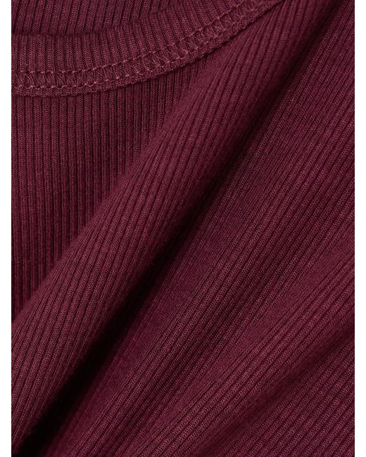 ÉTERNE Purple Ribbed Jersey Top