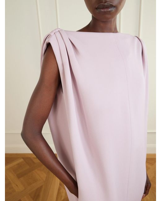Balenciaga Pink Sack Silk And Wool-Blend Cady Midi Dress