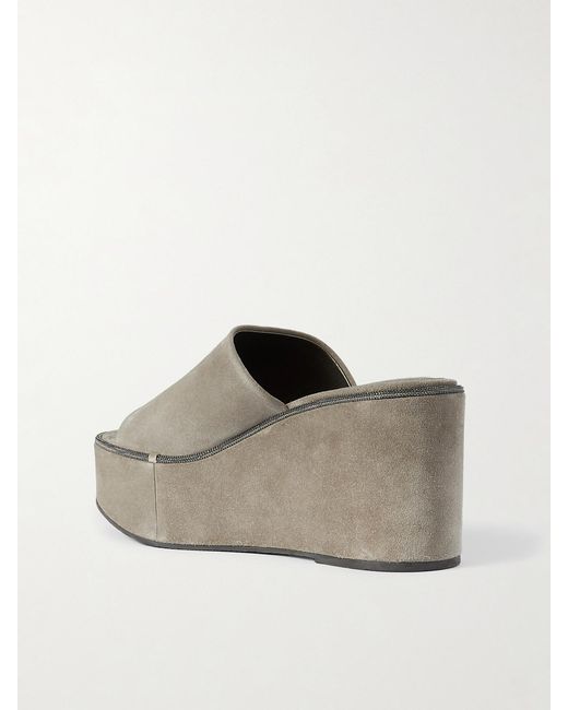 Brunello Cucinelli Gray Classic High Mule