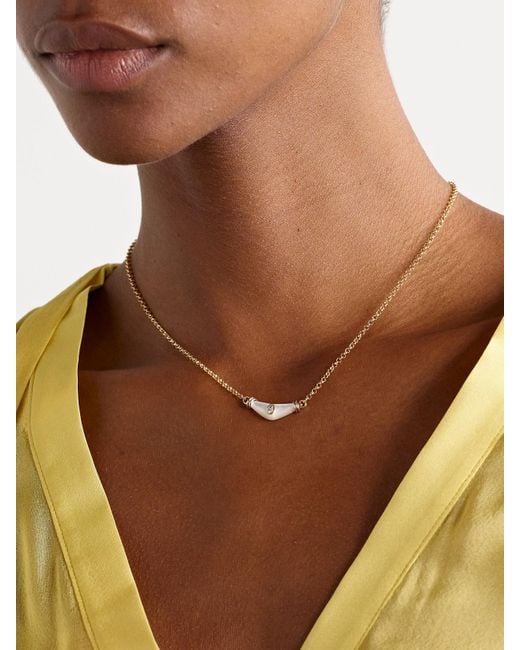 L'Atelier Nawbar Natural Karma 18-Karat And, Mother-Of-Pearl And Diamond Necklace