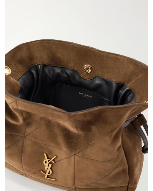 Saint Laurent Brown Jamie Quilted Suede Shoulder Bag