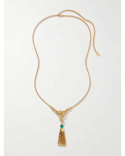 Collier En Métal À Pampille Et À Perle Chloé en coloris White