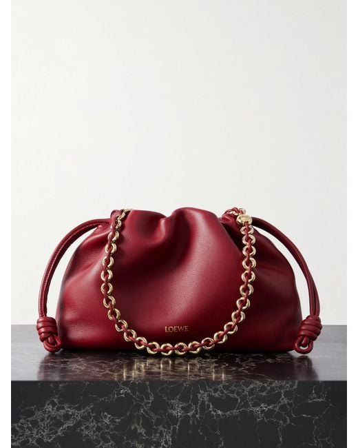 Loewe Red Flamenco Leather Clutch