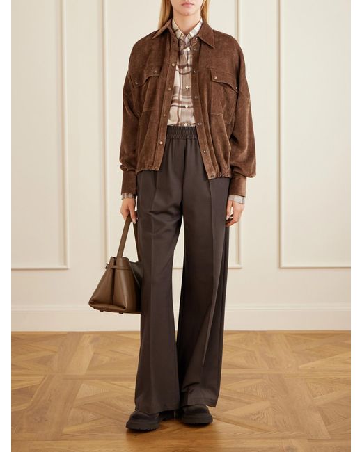 Brunello Cucinelli Brown Velvet Shirt