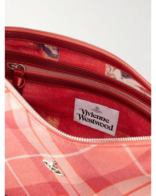 Vivienne Westwood Pink Emma Checked Wool Shoulder Bag