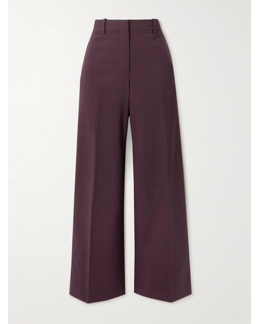 Theory Purple Wool-Blend Straight-Leg Pants