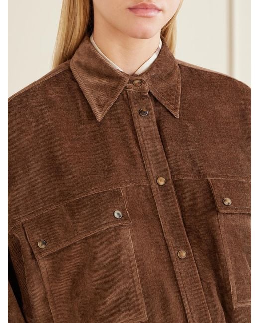 Brunello Cucinelli Brown Velvet Shirt