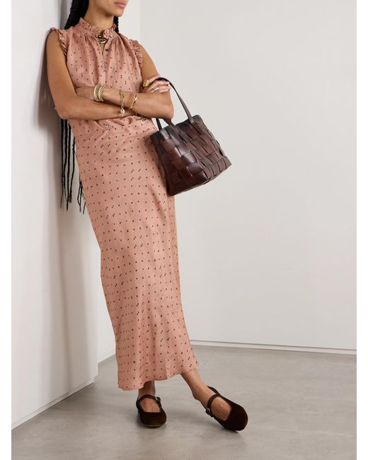 Jupe Midi En Soie Froissée Imprimée Lyra Alix Of Bohemia en coloris Pink