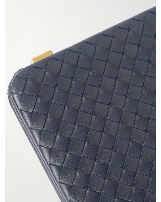 Bottega Veneta Blue Mezzanotte Intrecciato Leather Wallet