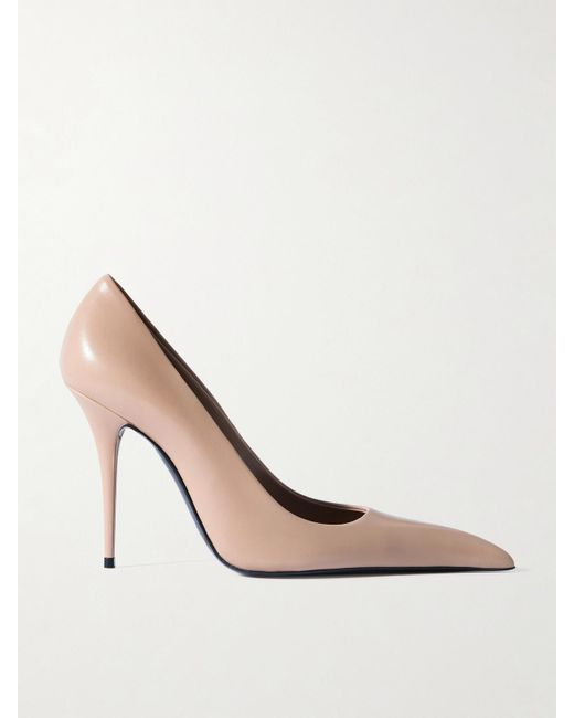 Saint Laurent White Élysée Leather Pumps