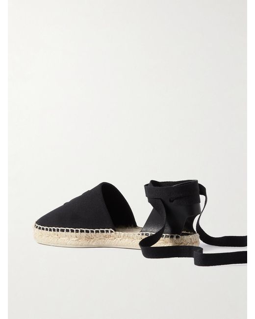 Christian Louboutin Black Nanou Lace Espadrilles Aus Canvas Mit Lederbesatz