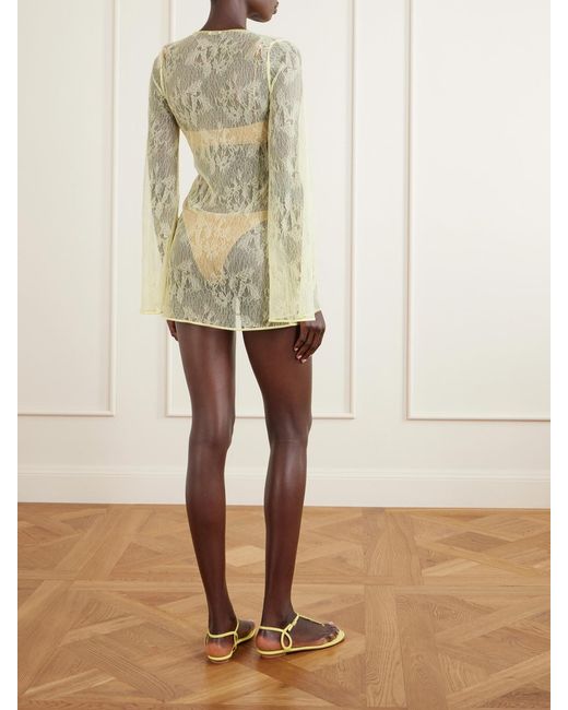 Oseree Natural Lace O Metallic Kaftan